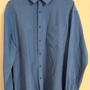 NWOT Apt. 9 Men's Blue Geometric Button Down Shirt